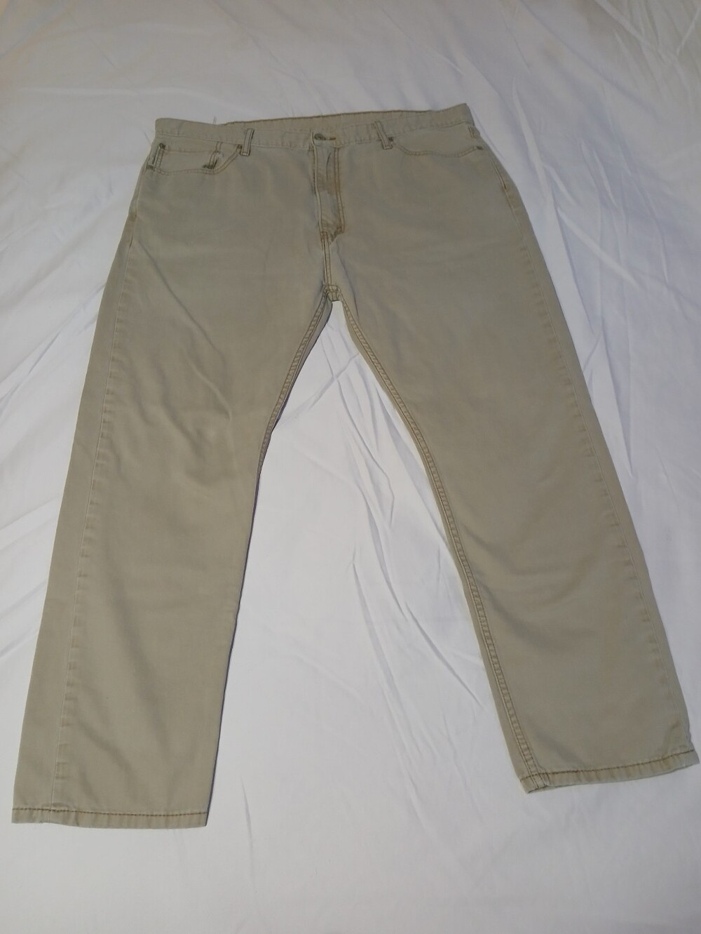 Discontinued Levi's 508 Tapered Khaki Denim Jeans 100% Cotton White Tab 42? x 30